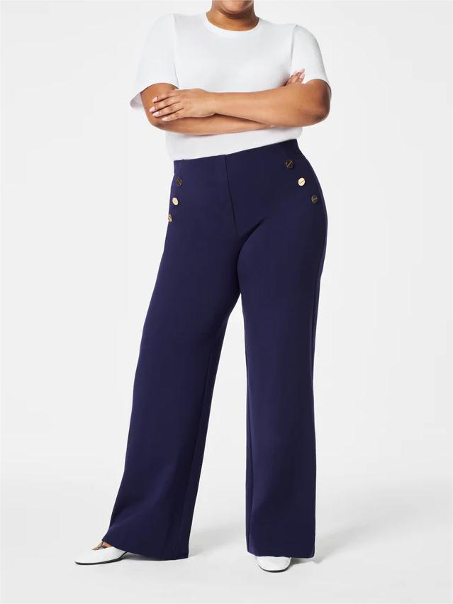 KnopfStil | Weit geschnittene Hose mit hoher Taille und Zierknöpfen