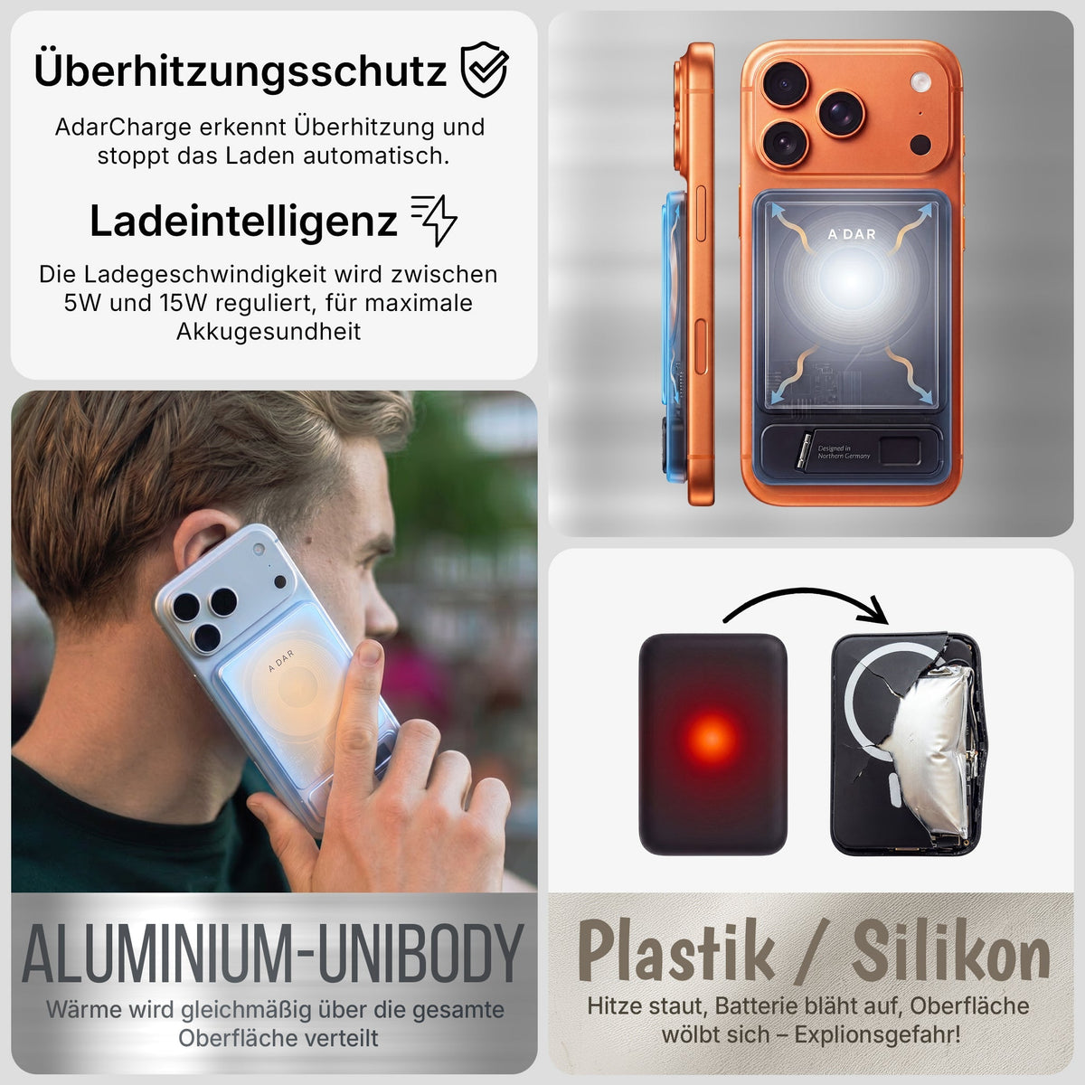 Magnetische PowerBank mit Überhitzungsschutz