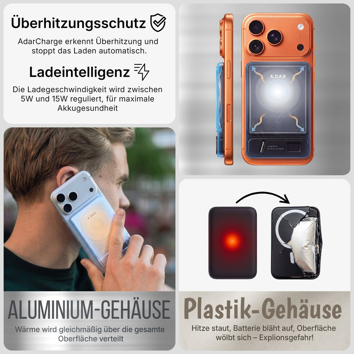 Magnetische PowerBank mit Überhitzungsschutz