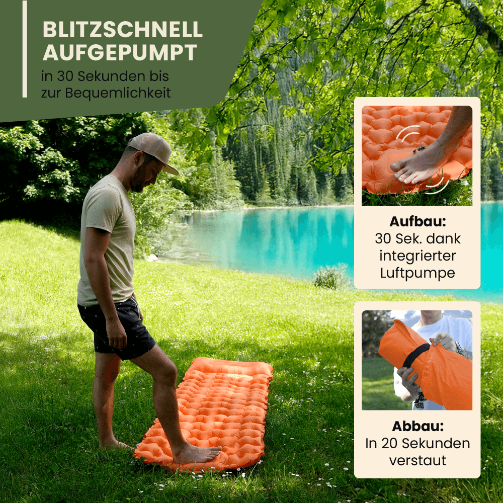 Ultraleichte & kompakte Isomatte | Perfekt für unterwegs